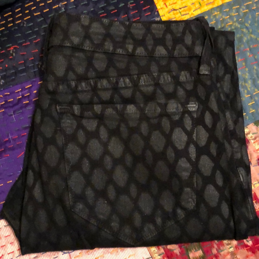 Black Patterned Skinny Jeans  NWOT